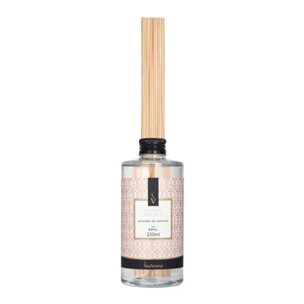 Difusor de Varetas Jasmim Branco Via Aroma - 250ml